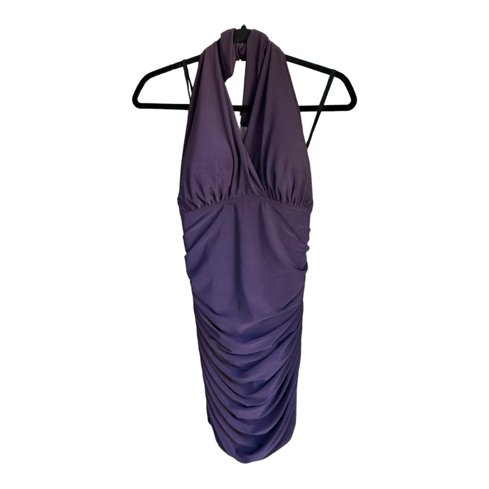Magicsuit Yvonne Tummy Control Halter One Piece Swimdress Purple Size 12DD